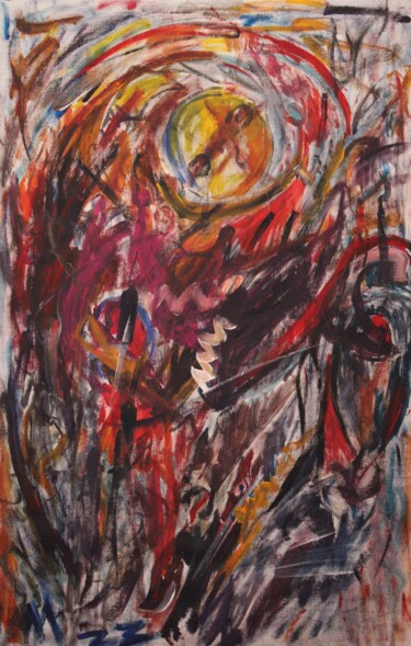 Peinture intitulée "The birth of myths" par Mikhey Chikov, Œuvre d'art originale, Acrylique