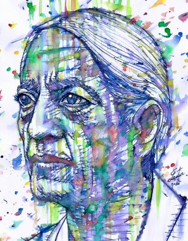 绘画 标题为“JIDDU KRISHNAMURTI…” 由Lautir, 原创艺术品, 水彩