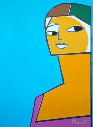 Painting titled "Mademoiselle Caroli…" by Gabriele Donelli, Original Artwork, Acrylic