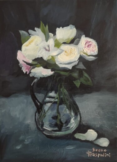Peinture intitulée "Jarro de Flores" par Breno Chieppe Traspadini, Œuvre d'art originale, Huile Monté sur Châssis en bois