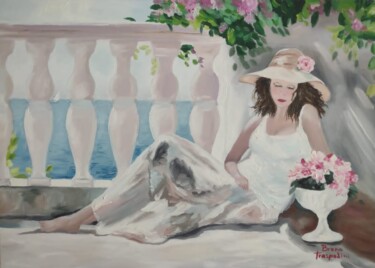 Peinture intitulée "À Beira Mar" par Breno Chieppe Traspadini, Œuvre d'art originale, Huile Monté sur Châssis en bois