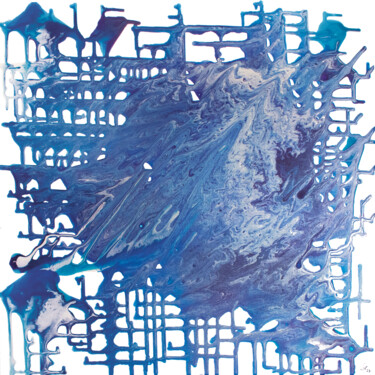「Water always finds…」というタイトルの絵画 Manuel Backerによって, オリジナルのアートワーク, アクリル ウッドストレッチャーフレームにマウント