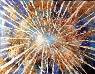 Peinture intitulée "Bouleaux dans un ci…" par Carriere De Glencoe, Œuvre d'art originale, Acrylique Monté sur Châssis en bois