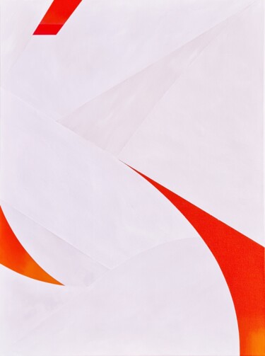 Malerei mit dem Titel "Red and white mosaic" von François Miquel, Original-Kunstwerk, Acryl Auf Keilrahmen aus Holz montiert