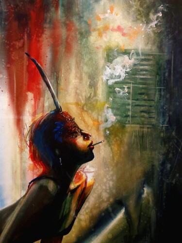 My first life is over Pittura intitolato "My first life is ov…" da Manu Toxxic, Opera d'arte originale, Acquarello