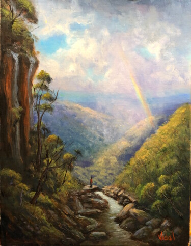 Painting titled "First Light after t…" by Christopher Vidal, Original Artwork, Oil