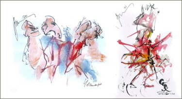 Our drunks - four - are not dangerous for a girl either Digital Arts titled "Our drunks - four -…" by Dima Dima Vil Ms Wilms (Rok Zivopisec Rock Painter), Original Artwork, Waterco…