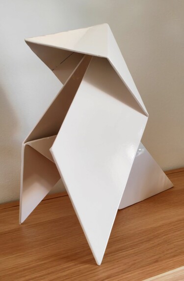제목이 "Cocotte origami coq…"인 조형물 Artotem로, 원작, 금속
