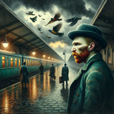 数字艺术 标题为“Vincent Van Gogh In…” 由Marsha Alyouna, 原创艺术品, 数字油画