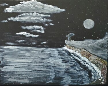 Ζωγραφική με τίτλο "Clouds Arrive at th…" από Troy Wilson-Ripsom, Αυθεντικά έργα τέχνης, Ακρυλικό Τοποθετήθηκε στο Ξύλινο φο…