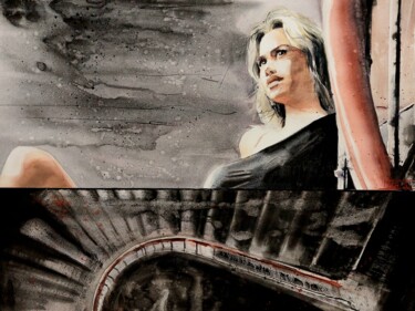 Pittura intitolato "Michelle" da Manu Toxxic, Opera d'arte originale, Acquarello