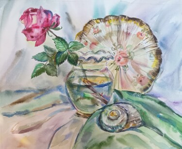绘画 标题为“Still life.Green sy…” 由Galina Hannemann, 原创艺术品, 水彩