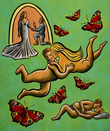 The Meaning of Love (MM26) Pittura intitolato "The Meaning of Love…" da Noël Van Hoof, Opera d'arte originale, Acquarello
