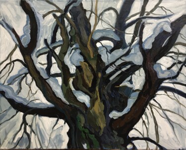 Painting titled "''Landscape''.." by Raffi Ghazaryan, Original Artwork, Oil Mounted on Wood Stretcher frame