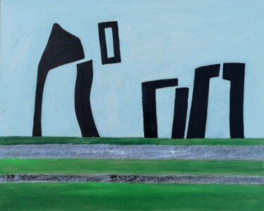 Painting titled "Composition 2-24 (s…" by Jean François Guelfi, Original Artwork, Acrylic Mounted on Wood Stretcher frame