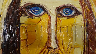 Malerei mit dem Titel "le regard du ( chri…" von Frederic Servian, Original-Kunstwerk, Öl