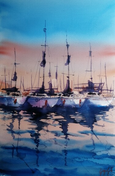 绘画 标题为“boats 78” 由Giorgio Gosti, 原创艺术品, 水彩