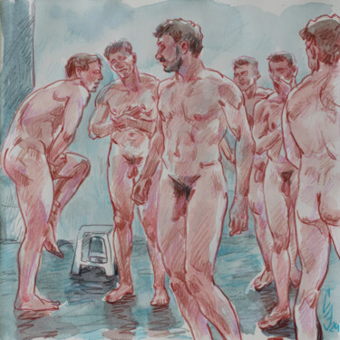 제목이 "Bathhouse"인 그림 Sergey Sovkov로, 원작, 장편
