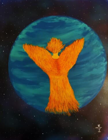 Peinture intitulée "Fire Angel Watches" par Troy Wilson-Ripsom, Œuvre d'art originale, Acrylique Monté sur Châssis en bois