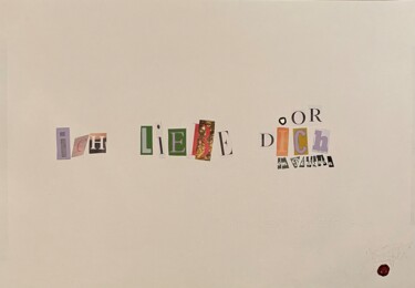 拼贴 标题为“ICH LIEBE DICH (DIO…” 由Jos Tappe, 原创艺术品, 拼贴 安装在木板上