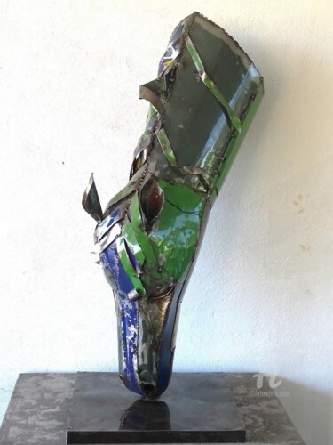 雕塑 标题为“Sculpture Tête Chev…” 由Hassan Laamirat, 原创艺术品, 金属