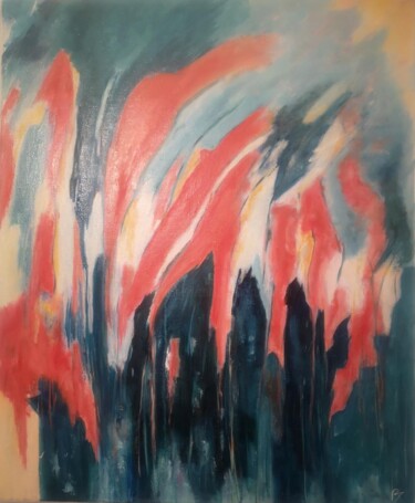 Painting titled "Fantasmes 2" by Patrick Couvreur, Original Artwork, Oil Mounted on Wood Stretcher frame