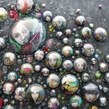 Arts numériques intitulée "glass bubbles" par Karine Garelli (Reds Robin), Œuvre d'art originale, Photo montage