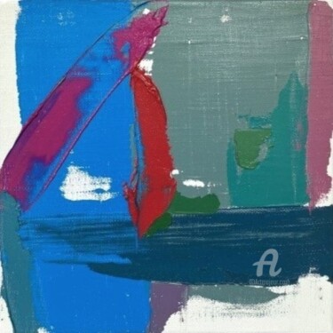 绘画 标题为“"SKY BLUE AND RED"” 由Juan Aponte, 原创艺术品, 油