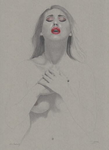 "Rred Nr. 30 (15:53)" Tekening getiteld ""Rred Nr. 30 (15:53…" door Walter Roos, Origineel Kunstwerk, Potlood