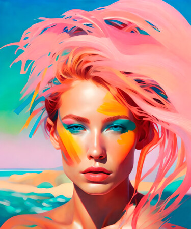 Digital Arts με τίτλο "A day at Rainbow Be…" από Ninn, Αυθεντικά έργα τέχνης, Εικόνα που δημιουργήθηκε με AI