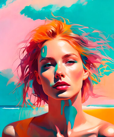 Digital Arts με τίτλο "A day at Rainbow Be…" από Ninn, Αυθεντικά έργα τέχνης, Εικόνα που δημιουργήθηκε με AI