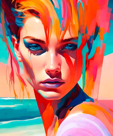 Digital Arts με τίτλο "A day at Rainbow Be…" από Ninn, Αυθεντικά έργα τέχνης, Εικόνα που δημιουργήθηκε με AI