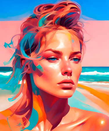 Digital Arts με τίτλο "A day at Rainbow Be…" από Ninn, Αυθεντικά έργα τέχνης, Εικόνα που δημιουργήθηκε με AI