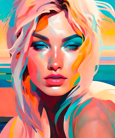 Digital Arts με τίτλο "A day at Rainbow Be…" από Ninn, Αυθεντικά έργα τέχνης, Εικόνα που δημιουργήθηκε με AI