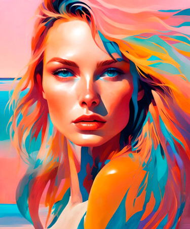 Digital Arts με τίτλο "A day at Rainbow Be…" από Ninn, Αυθεντικά έργα τέχνης, Εικόνα που δημιουργήθηκε με AI