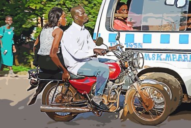 Painting titled "Rush Hour" by Cornelius Mugabi, Original Artwork, Acrylic