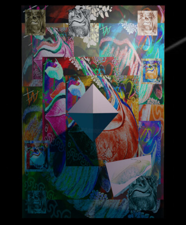 Digitale Kunst mit dem Titel "Independent upside-…" von Humans Sato, Original-Kunstwerk, Digitale Collage