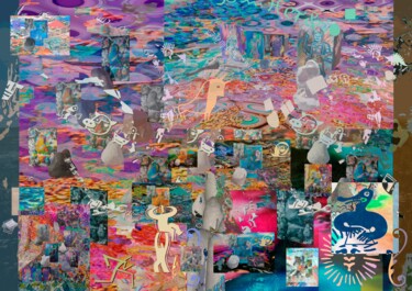 Digitale Kunst mit dem Titel "A fusion of a seate…" von Humans Sato, Original-Kunstwerk, Digitale Collage