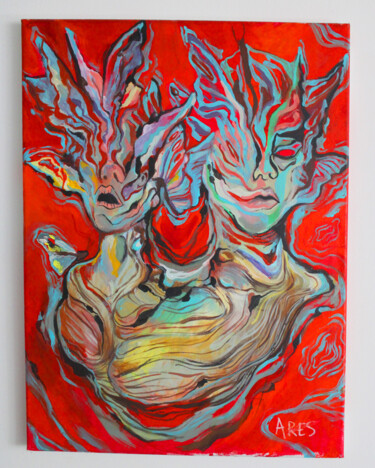 Schilderij getiteld "euforia ante la des…" door Ares Parabellum, Origineel Kunstwerk, Acryl Gemonteerd op Frame voor houten…