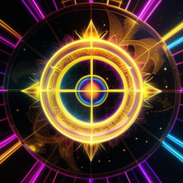 Digital Arts titled "Abstract circle Abu…" by Davina Dugnas, Original Artwork, 2D Digital Work