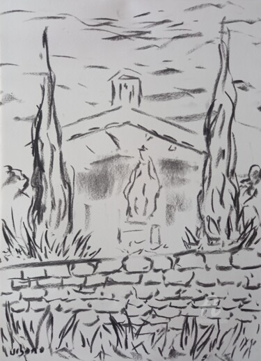 Drawing titled "Chapelle du Paty  C…" by Roberto Urbano, Original Artwork, Charcoal