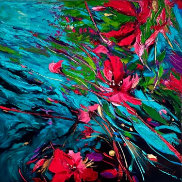 绘画 标题为“DYNAMIC PETAL DANCE…” 由Elena Mashajeva-Agraphiotis, 原创艺术品, 油