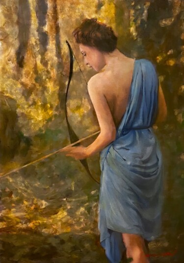 Painting titled "'The Light-Bearer'" by William Oxer, Original Artwork, Oil