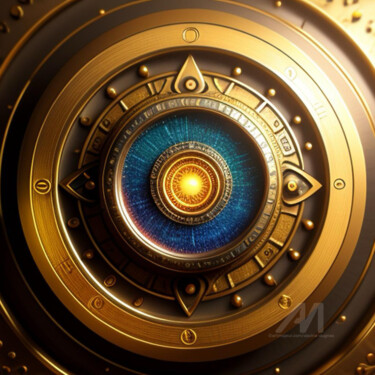 Abstract Golden Abundance Circle #1111Qd 数字艺术 标题为“Abstract Golden Abu…” 由Davina Dugnas, 原创艺术品, 2D数字工作
