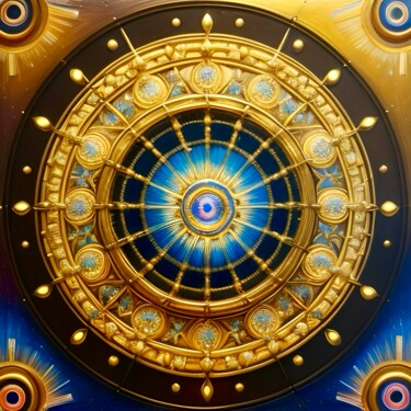 Digital Arts titled "Abstract circle Abu…" by Davina Dugnas, Original Artwork, 2D Digital Work