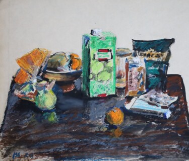 My meager table Peinture intitulée "My meager table" par Vladislav Zdor, Œuvre d'art originale, Pastel