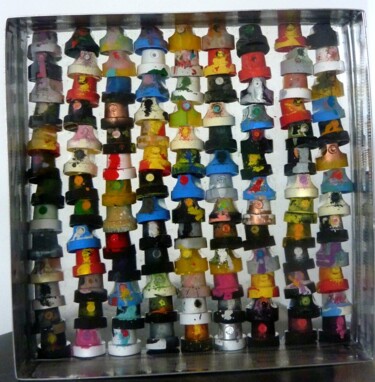 Sculpture intitulée "Caps n°14" par Saname, Œuvre d'art originale, Résine
