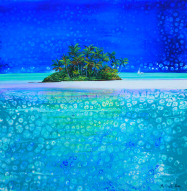 île de rêve Schilderij getiteld "île de rêve" door Marie-Françoise Le Néen, Origineel Kunstwerk, Acryl