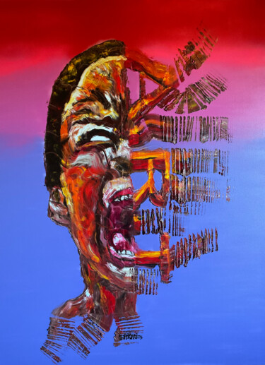 Peinture intitulée "SPECTRA.R.T" par F. Spi-K-Tri, Œuvre d'art originale, Huile Monté sur Châssis en bois