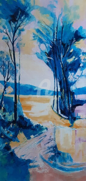 Painting titled "CHERCHER LA LUMIERE" by Anita Boche, Original Artwork, Oil